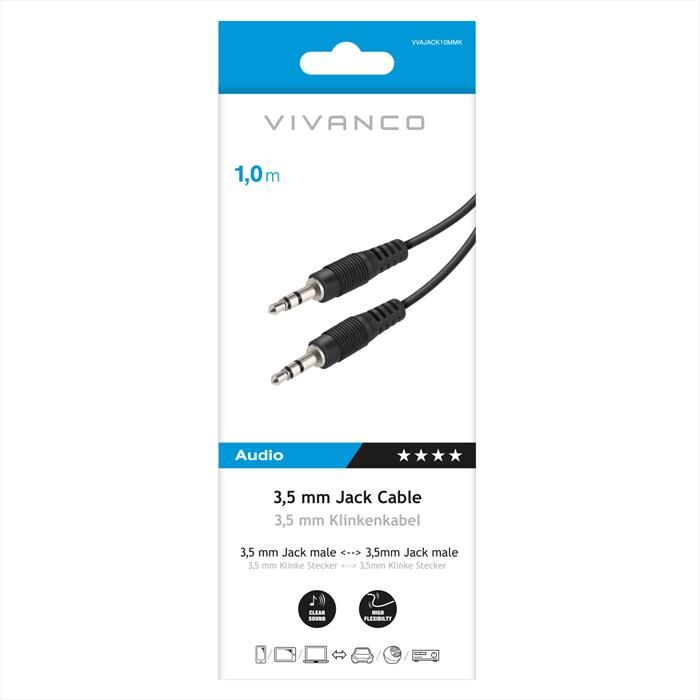 SBS 3,5 Connection Cavo Jack To Jack Stereo 1m,-nero