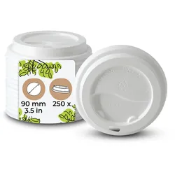 BIOZOYG 250 Stück Becherdeckel Coffee-to-go Deckel Kunststoffdeckel für Einwegbecher stapelbar recycelbar mit Trinköffnung lebensmittelecht