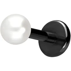 Titan Labret mit Push Fit SYNTHETISCHE PERLE