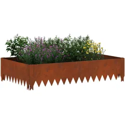 vidaXL, Rasenkante, Raseneinfassung 100 x 60 x 20 cm Stahl Rostig (100 cm)