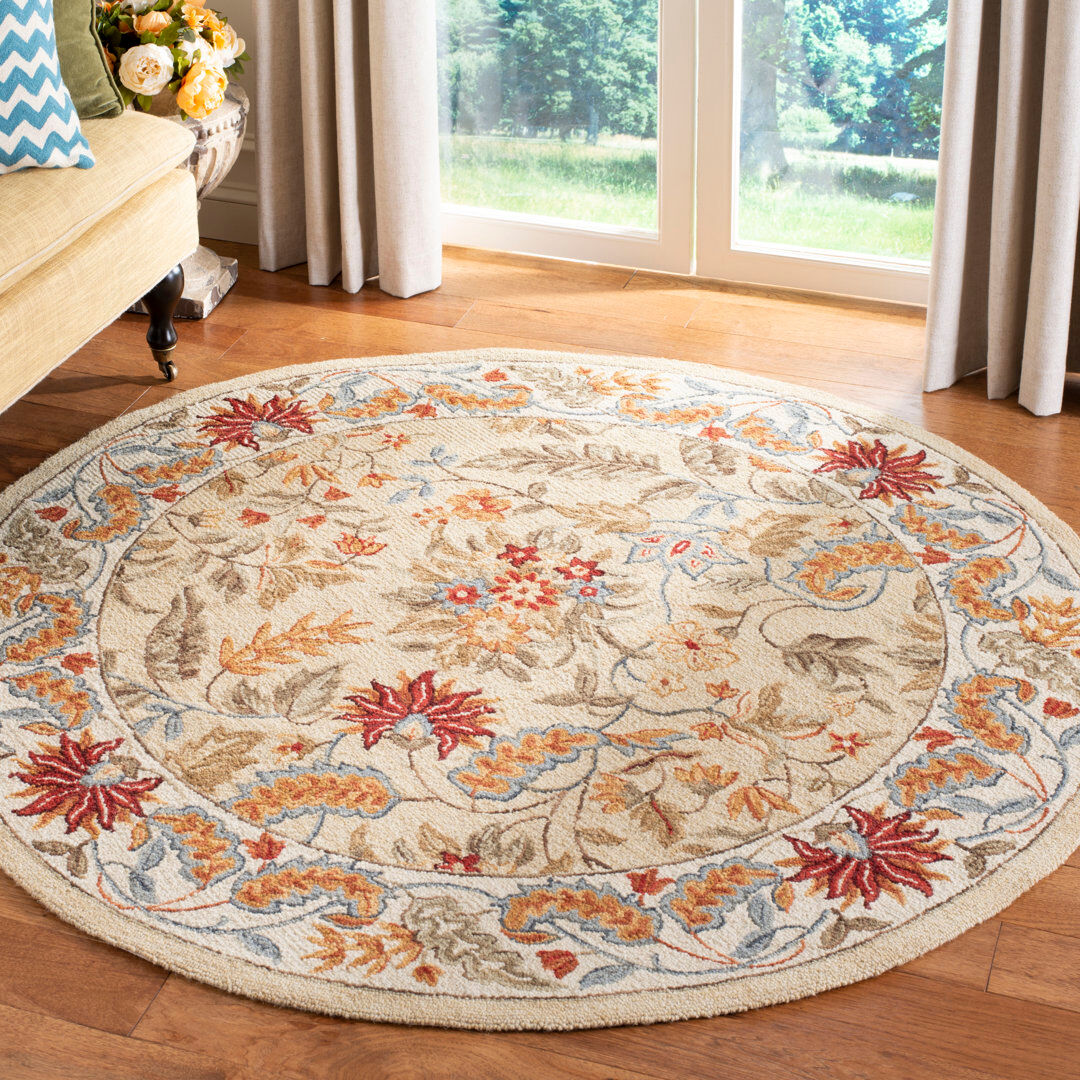 Marlow Home Co. Chelsea Oriental Area Rug In Ivory Ivory Round 122 cm