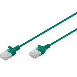 DIGITUS CAT 6 U-UTP Slim Patchkabel, 3m, Grün Länge 3m, Grün