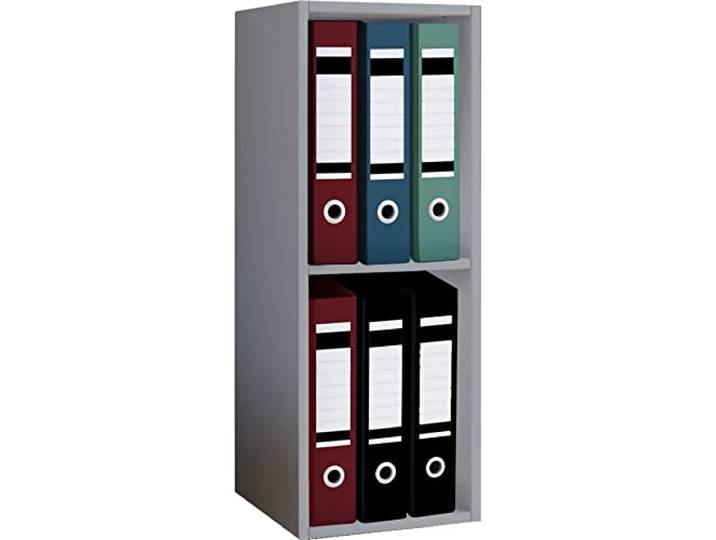 VCM Büroregal Grau 34x30x72 cm 2 Fächer Standregal Bücherregal Aktenregal