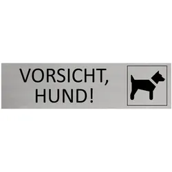 CombiCraft Aluminium Türschild Vorsicht, Hund! 165x45mm mit 3M-Tape
