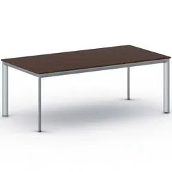Konferenztisch PRIMO INVITATION 200x100 cm, graues Metallgestell, Nussbaum
