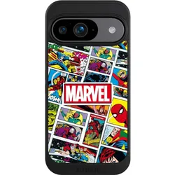 Nivocase Hülle für Google Pixel 9 Handyhülle NIVOcore Case Schwarz Comic Muster Marvel (Google Pixel 9), Smartphone Hülle, Schwarz
