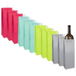 Idena Geschenktüten für Flaschen farbsortiert 12,5 x 35,0 cm, 12 St.