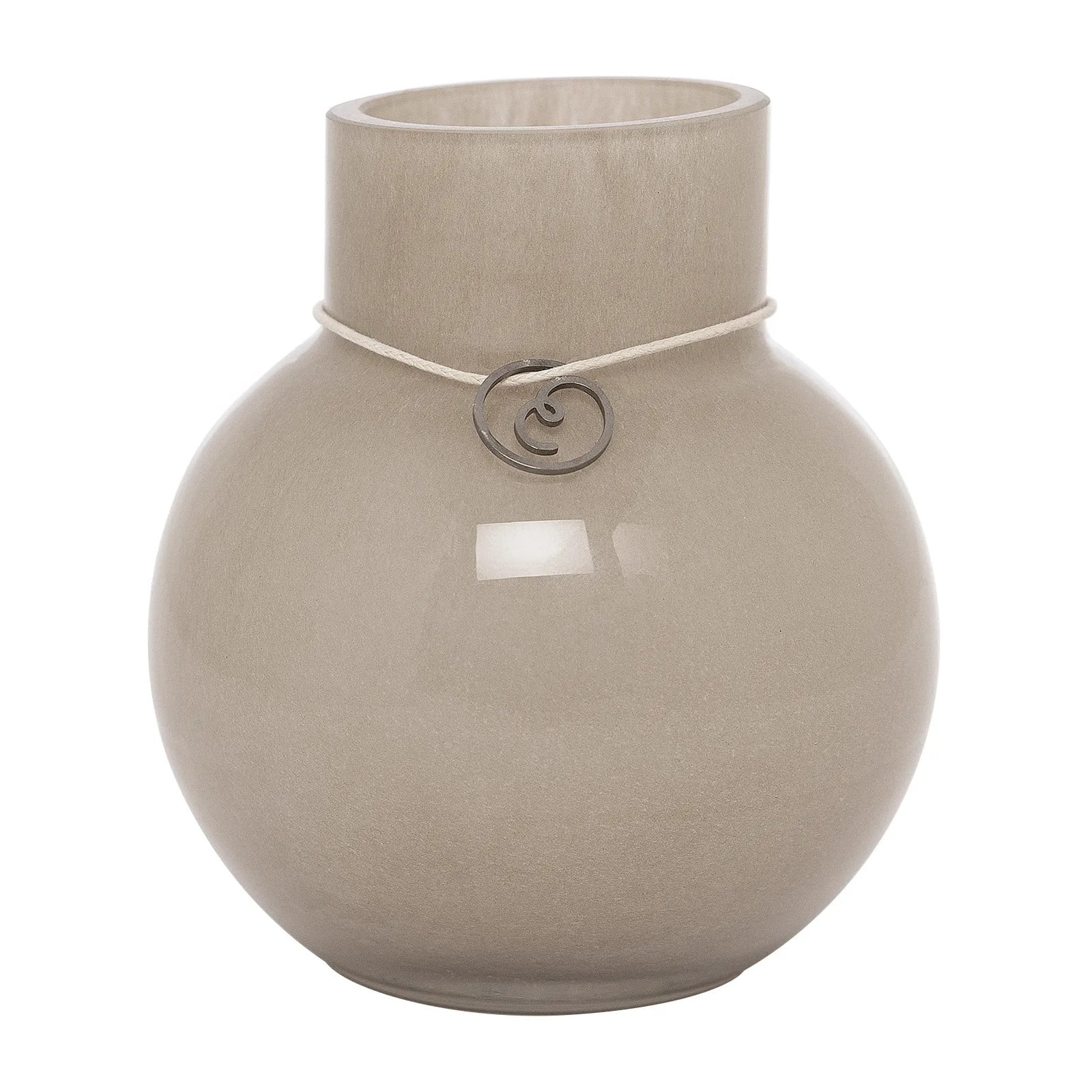 Ernst Ronde glazen vaas beige H: 10 cm, B: 9 cm