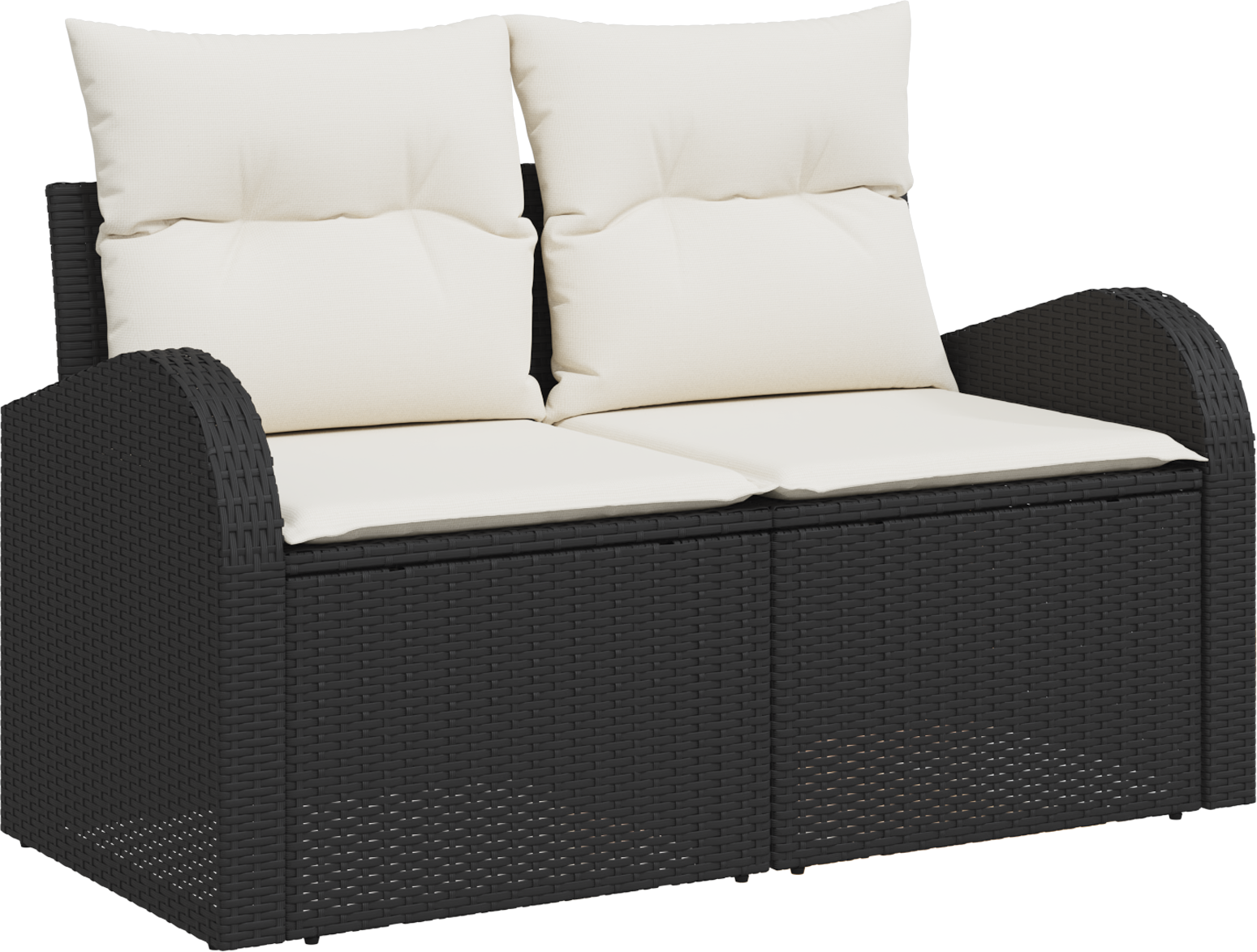 vidaXL Canapé de jardin avec coussin Noir 124 x 62 x 69cm polyrotin