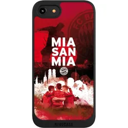 Nivocase Handyhülle für Apple iPhone 7 Hülle NIVOpure Case Schwarz FC Bayern München FCB Mia San Mia (Apple iPhone 7), Smartphone Hülle, Schwarz