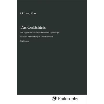 Das Gedächtnis, Taschenbuch von , MV-Philosophy, 978-3-96880-665-5