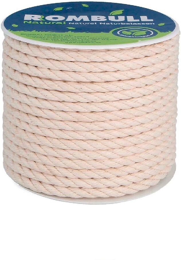 ROMBULL Carrete Cuerda Algodón Cableado 15 m.  (15 metros) Blanco