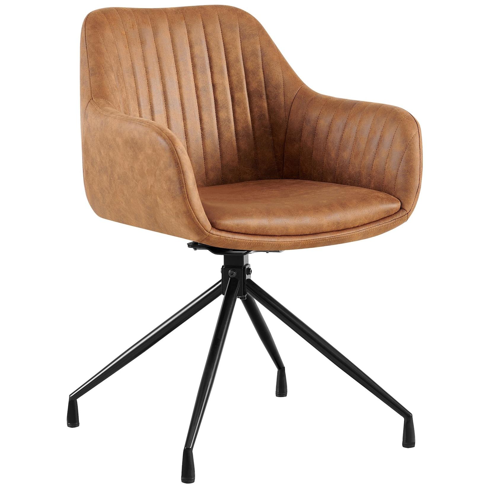 CLP Esszimmerstuhl Welby Vintage Farbe: hellbraun, Material: Vintage Kunstleder