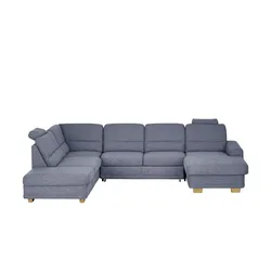 meinSofa Wohnlandschaft grau - Webstoff Marc ¦ blau ¦ Maße (cm): B: 311 H: 85 T: 234.0