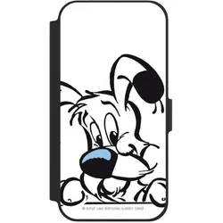 Nivocase Klapphülle für Apple iPhone 12 Handyhülle aus Kunst Leder NIVOflip schwarz Comic Idefix (Apple iPhone 12), Smartphone Hülle, Schwarz