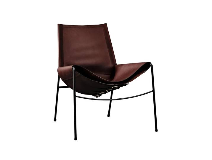 OX Denmarq November fauteuil leer mocca, zwart onderstel