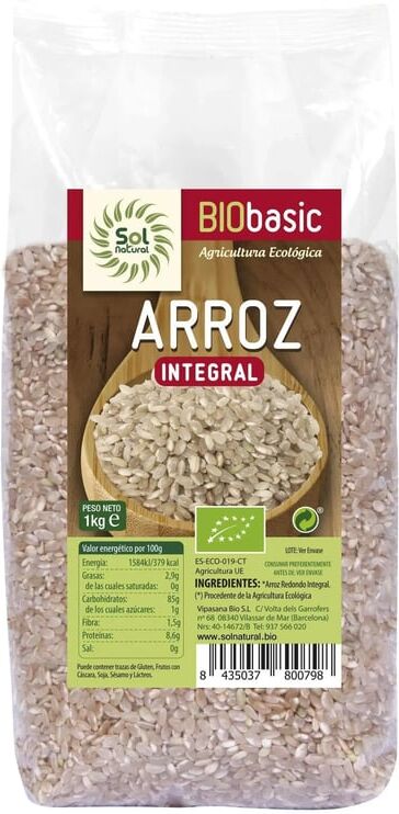 Sol Natural Arroz Redondo Integral Eco 1 Kg