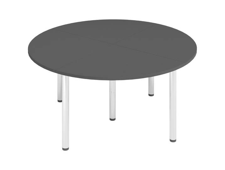 Besprechungstisch Office Graphit 160 x 160 cm - Farbe: Graphit/Chrome