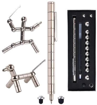 Uplifted Finds Magnetic Fidget Pen Toy For Anxiety Relief And Creative Spinning silver Set