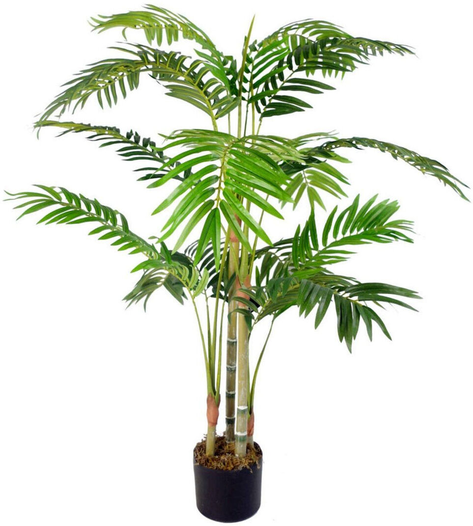 Leaf 120 cm H Faux Palm and evergreen Plant in Plastic Pot Liner Green 120cm H X 80cm W X 80cm D