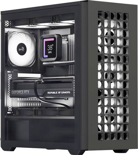AeroCool D502A-G-BK-V1 Midi-Tower PC-Gehäuse Schwarz