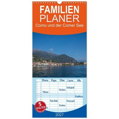 Familienplaner 2027 - Como und der Comer See mit 5 Spalten (Wandkalender, 21 x 45 cm) CALVENDO