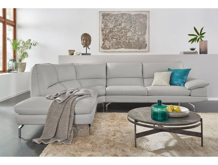 CALIA ITALIA Ecksofa Dave, italienisches Designsofa L-Form, erstklassiger Sitzkomfort, Ottomane wahlweise links oder rechts, in zwei tollen Lederqualitäten