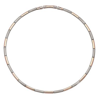 Gliederkette TITANIA "Titancollier", rosa (roségoldfarben), Halsketten, Damen, Titan, Gliederkette, bicolor