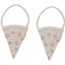 GreenGate Weihnachtsschmuck Spitztüten mit Perlenstickerei 2er-Set, Grau - 11,5 x 15 cm