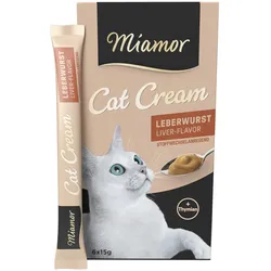 Miamor Cat Snack 6 x 15 Gramm Multipack Katzensnack ZOO leberwurst cream b 6