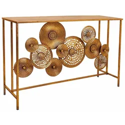 KONSOLENTISCH aus Metall, golden, 120x40x80cm