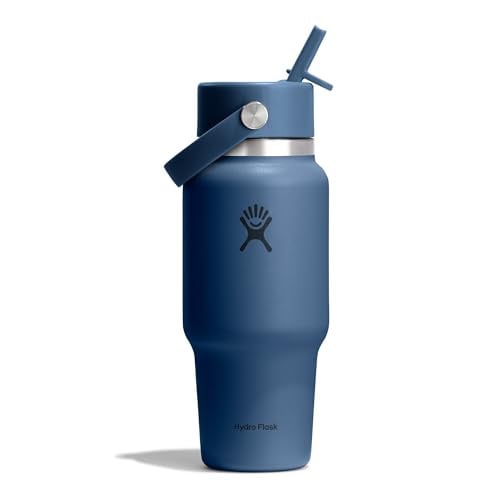 Hydro Flask Wide Flex Straw Travel Bottle 710 ml – Harbor Blue – Geïsoleerde Lekdichte Drinkfles met Rietjesdop