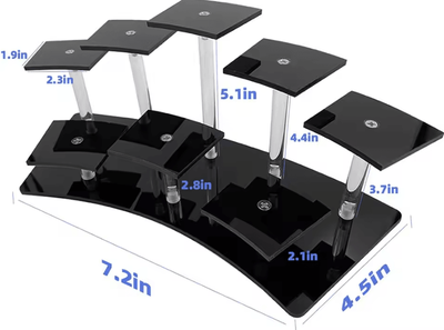 Inspire Curations Acrylic Multi Tier Display Stand For Desserts, Jewelry & Collectibles black 8 Seats