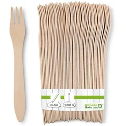 greenbox - Holzgabeln (Premium) 18 cm, biobeschichtet, 1000 St.