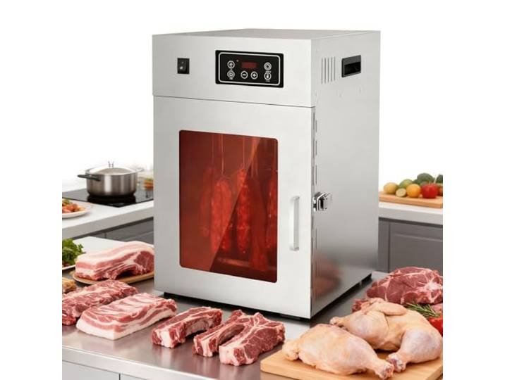 moupeaktain Dry Aged Reifeschrank Aus Edelstahl, Dörrgerät Und Trockenschrank Für Fleisch, Große 14 Aufhängestangen, Temperaturregelung Von 30-90℃, Zum Trocknen Von Biltong, Fleisch Und Wurst