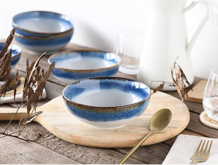 Schalen Cascade 4er-Set Typ A Ø 18cm Blau/Blau