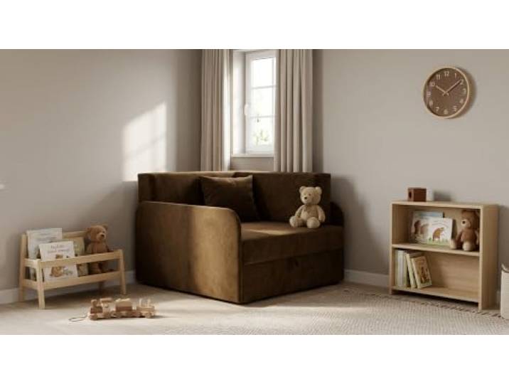 Family Meble Kinder-Schlafsofa Denis Design mit Bettkasten, ausziehbar – Variante Aura 104