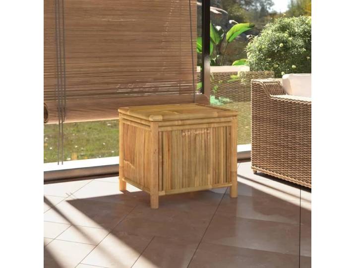 Boîte de rangement - VIDAXL - 60x52x55 cm - Bambou - Idéale pour le rangement extérieur - Rectangulaire