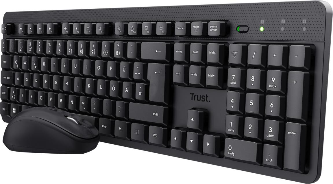 Trust TKM-360 Draadloos Toetsenbord en Muis Set met Membraantoetsen, QWERTY, Zwart