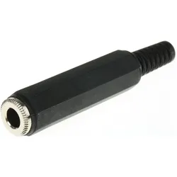RS PRO Klinken-Buchse 6,35 mm Gerade, 2-polig S/W, Lötanschluss Kabelmontage, Audio Stecker, Schwarz