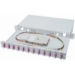 Digitus LWL Spleißbox, 1HE, bestückt, 12x SC DX, OM4