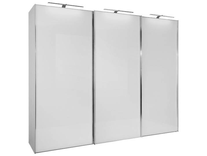 Schwebetürenschrank Glasfront 298 cm Sonate Rom, Weiß