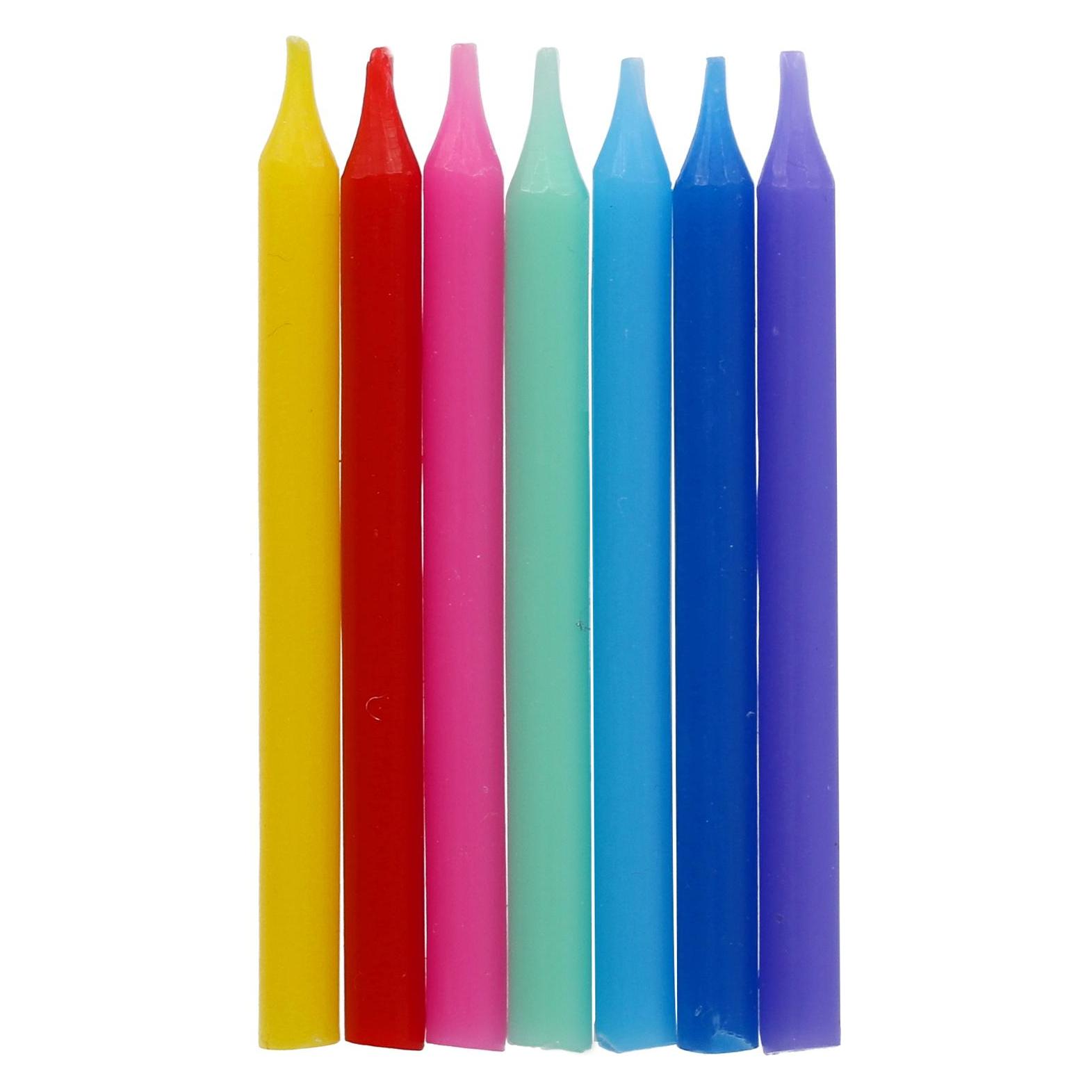 Folat Kerzen Color Pop Bunt 6cm - 24 Stück (24 Stk.) (39037346)