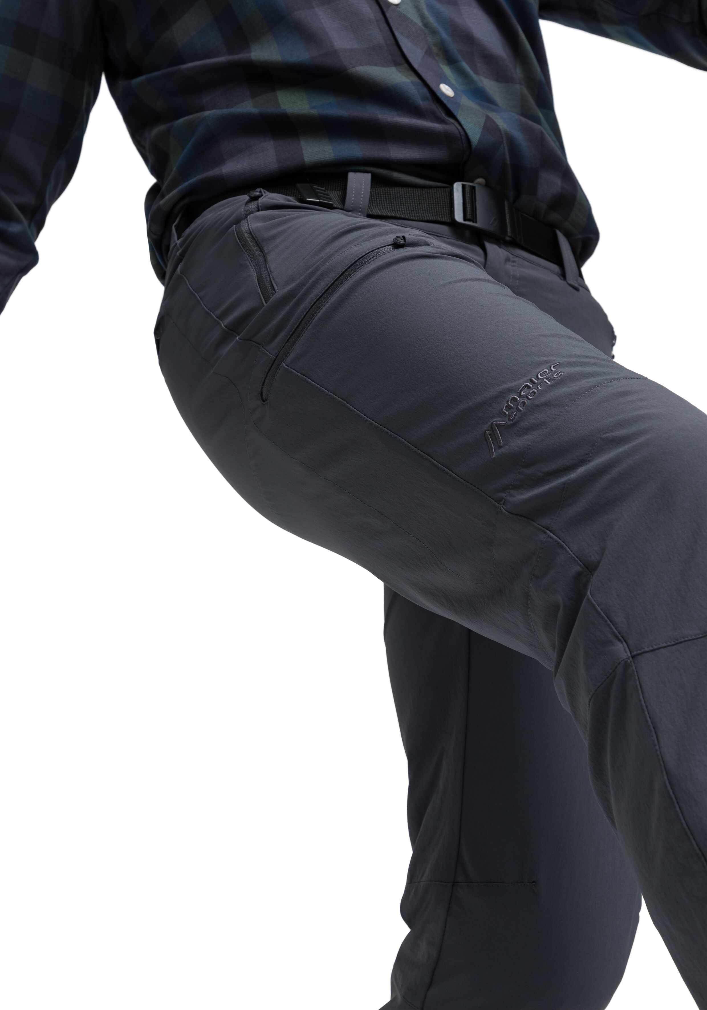 Funktionshose MAIER SPORTS "Oberjoch", Herren, Gr. 106, Langgrößen, grau, 90% Polyamid, 10% Elasthan, Hosen Funktionshose, Herren Outdoorhose gefüttert, Wanderhose mit 4 RV-Taschen, Regular Fit