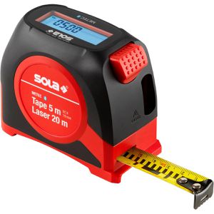 SOLA Maßband 71510201, Metec, App-fähig, 5m, mit digitaler Anzeige, Bluetooth und Laser