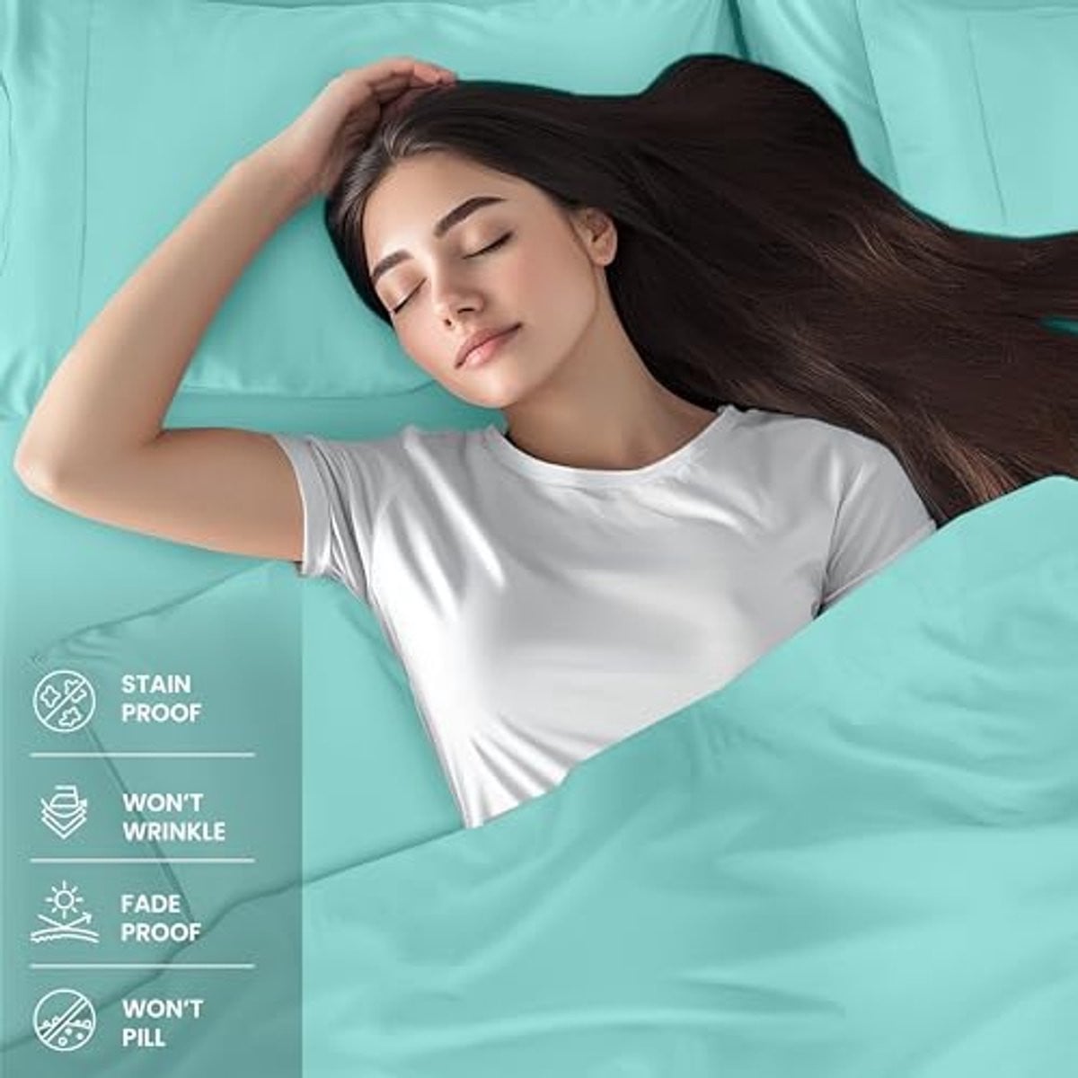 Luxe 4-delig beddengoedset voor queensize bed van geborsteld microvezel