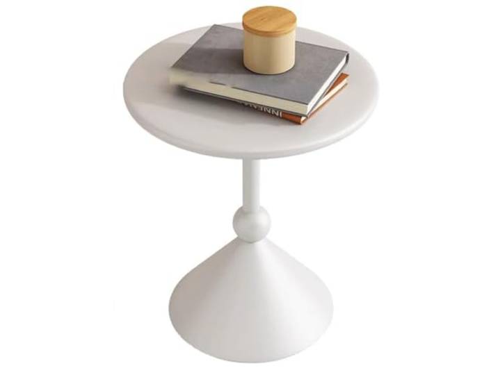 OIFAODAO Runde Tische， Dekorativer Säulentisch, Kleiner runder Martini-Tisch(/White B,Small)