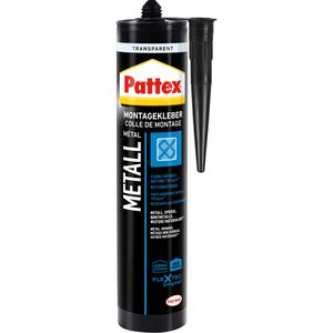 Pattex Montagekleber Metall, PTRTR, für außen 325g, Metallkleber, flexibel & wasserfest, transparent