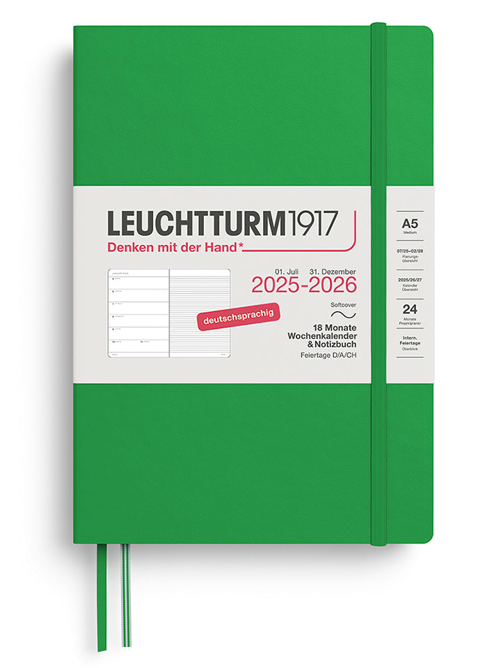 LEUCHTTURM1917 Wochenkalender & Notizbuch in Grün - A5, DE - onesize