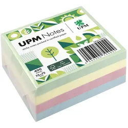 UPM Notes Haftnotiz 5820-98PG Pastell 75x75mm 400 Blatt farbig